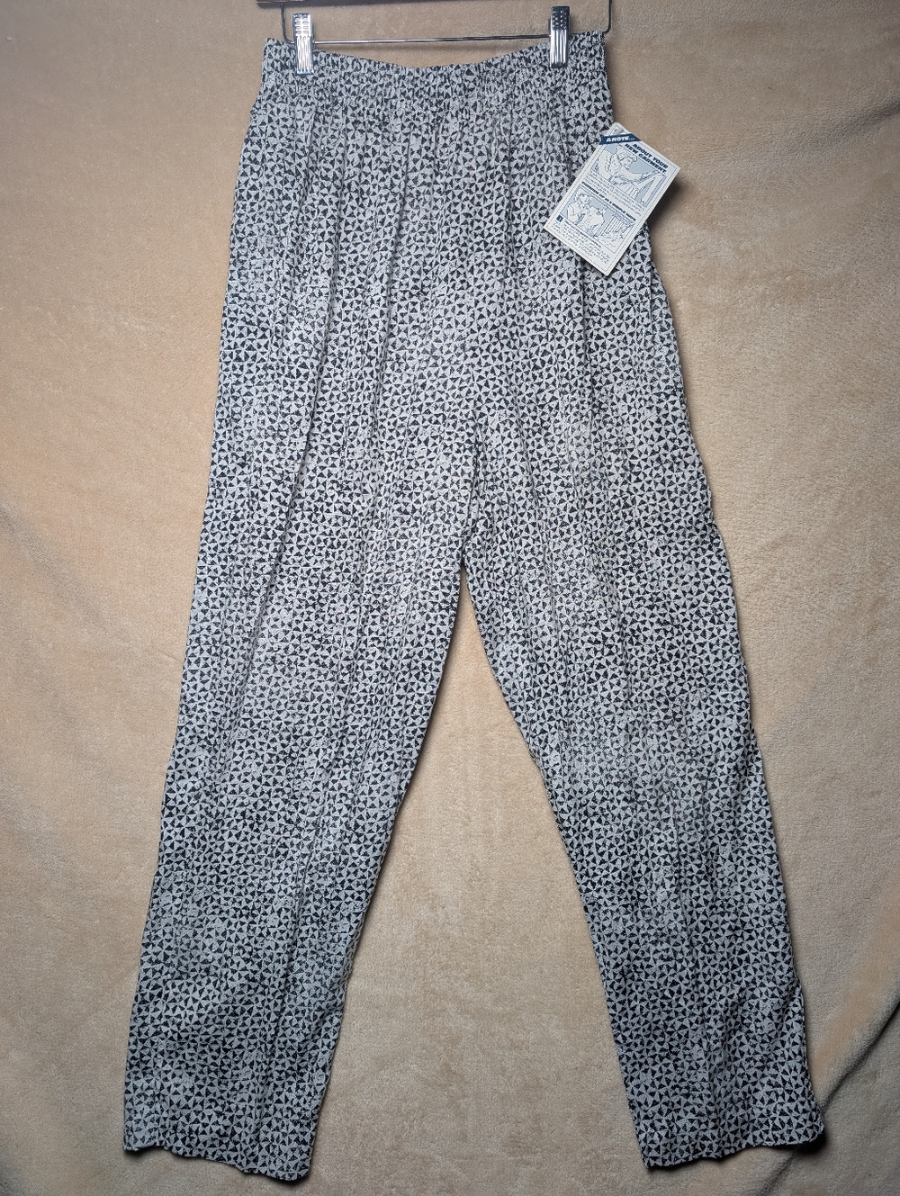 NWT Vintage 80s Women's Venezia Vitale Trouser Abstract USA MADE Sz 2 Very Light
